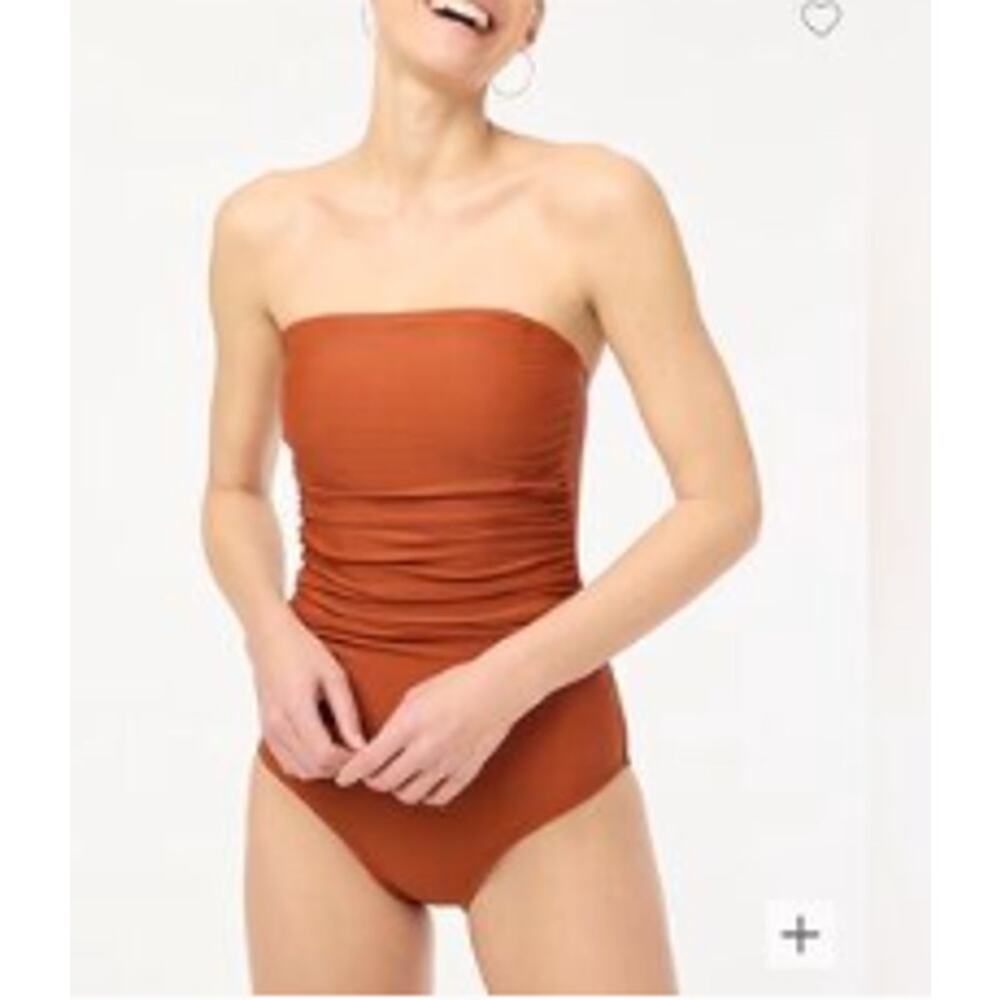 J.Crew Factory Women Swimsuit Swimwear One Piece Large Rust Brown - Picture 2 of 11